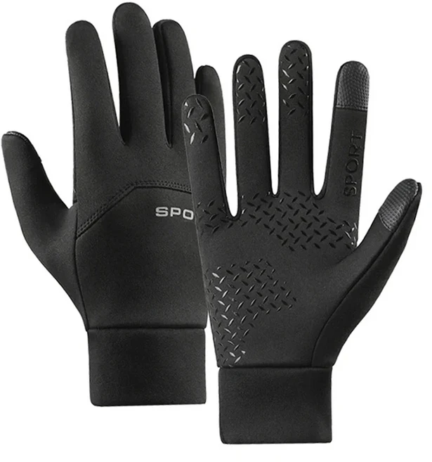 2025 고품질 겨울 남성과 여성의 온수 장갑 플러시 야외 스포츠 방풍 내한 자전거 장갑, 03 L, 01 Black