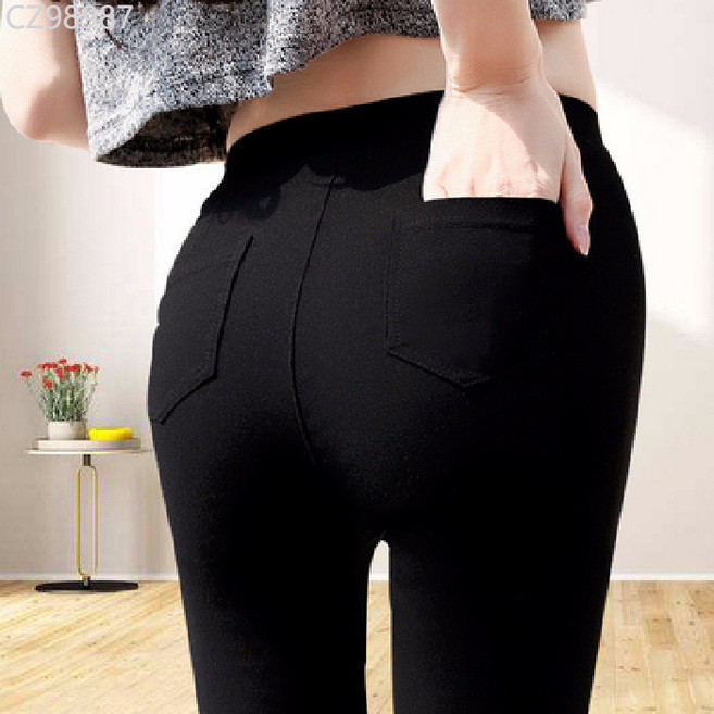 女士九分彈力高腰顯瘦小腳鉛筆褲