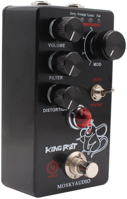 MOSKY King Rat 기타 효과 Fuzz Distortion 일렉트릭 기타 효과 4 버튼 포함 기타베이스 액세서리에 적합, [01] 옵션1, 1개
