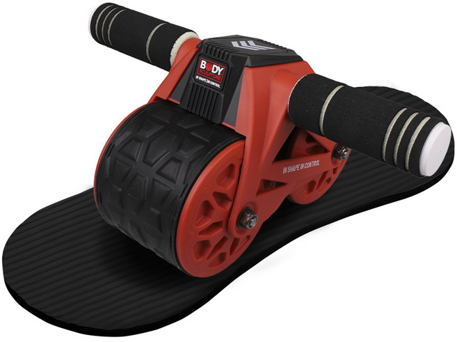 바디스컬쳐 AB슬라이드 + 무릎패드 리바운드 복근운동기구 (레드), 레드, 파워롤러