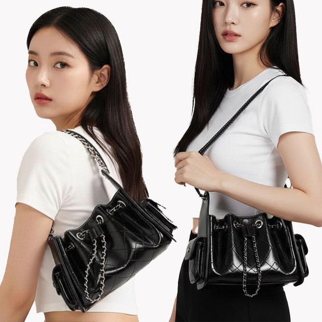 CO 체인 숄더 크로스백 / 격자 무늬 미니크로스백 숄더백 여성 패션 크로스백 / 격자 숄더백
