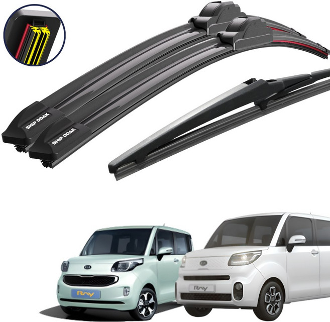 쉽딱 트리플 전면 후방 와이퍼 3P 세트, 레이TAM(11~현재)