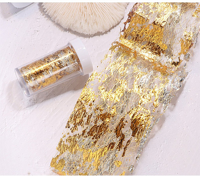 Mu Nails 金箔網絲美甲裝飾, 1個, 金箔網絲
