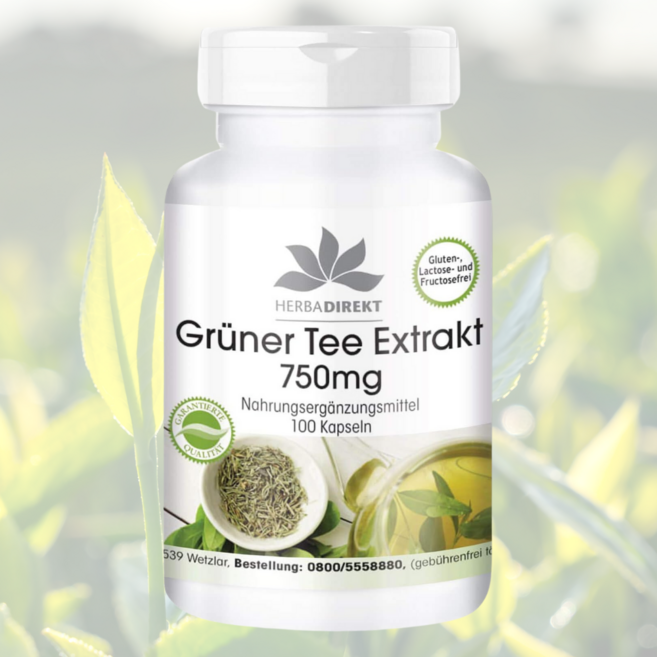 카테킨 녹차 추출물 750mg 폴리페놀 EGCG 함유 100캡슐, 1개, 100정