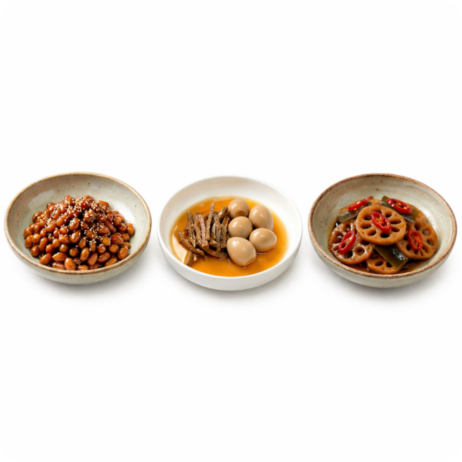 [고객 감사제 특가] 조림 반찬 모음 760g 국내산 연근 조림 + 소고기 메추리알 장조림 + 땅콩조림 / 밑반찬 세트 배달