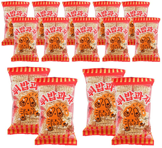 무직타이거 튀밥 과자 14개(45gx14개) 옛날과자간식뻥튀기, 45g, 14개