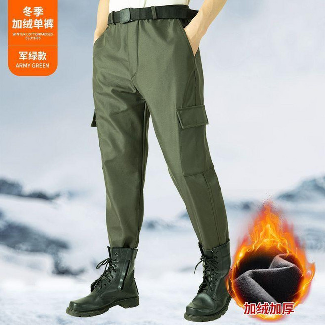 新款加絨加厚工作服套裝男 防寒保暖耐磨
