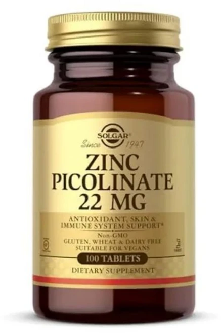 Solgar Zinc Picolinate 22mg 솔가 아연 피콜레이트 22mg 100 ct 1팩, 1개, 100정 - 쿠팡