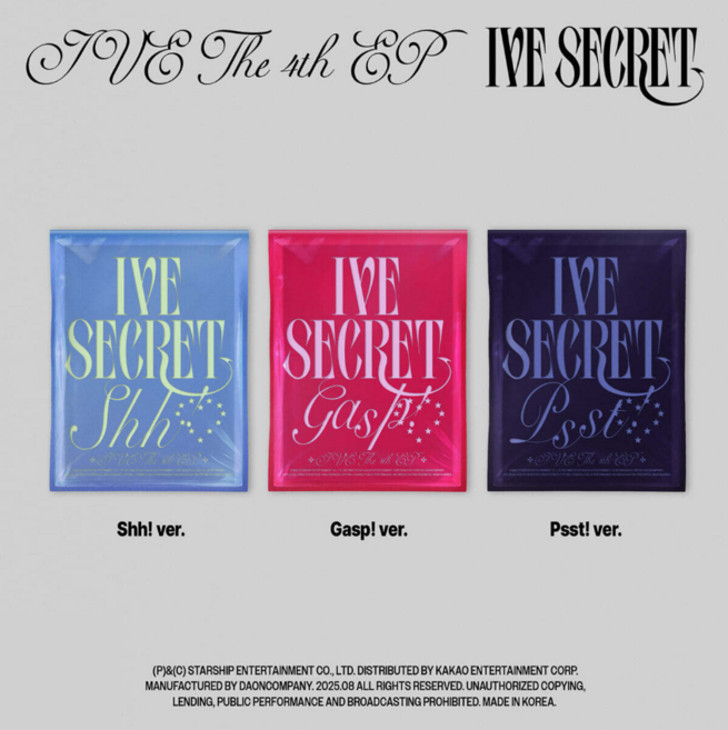 (3종 세트) 아이브 IVE - THE 4th EP : IVE SECRET 시크릿 일반반 앨범 XOXZ, 중복 X