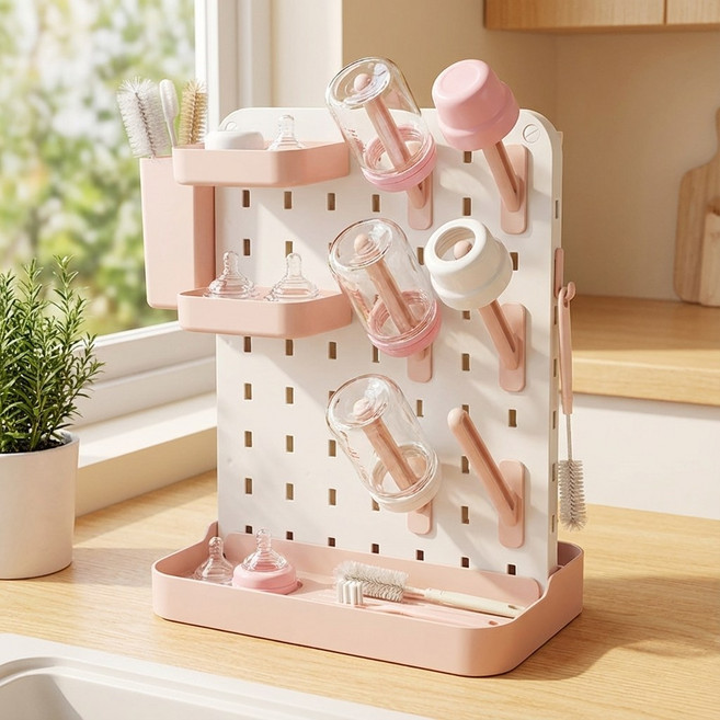 하이고고고 스탠딩 양면 젖병 건조대, 핑크, 단품