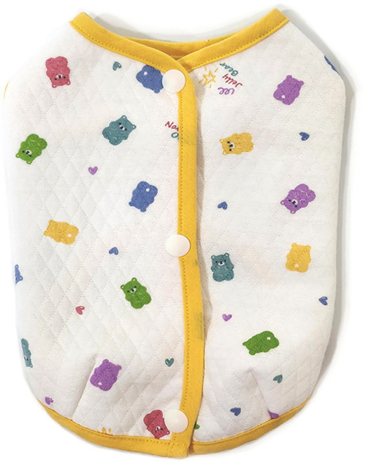 강아지조끼 오가닉 순면 피부알러지케어, 젤리베어 White, 1개