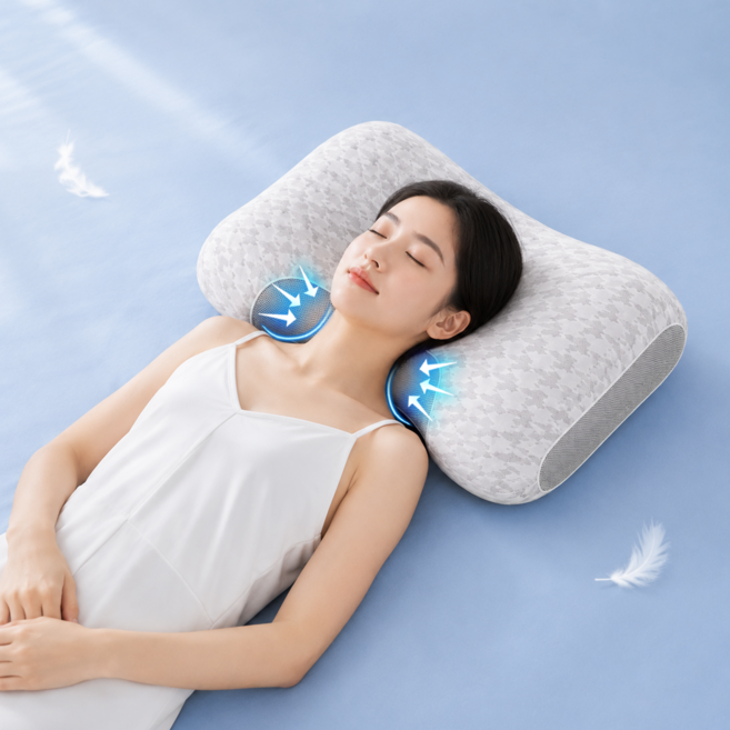 ODNUM 수면 경추베개 메모리폼 인체공학 배게사계절 편한 숙면, 낮은 베개, 1개