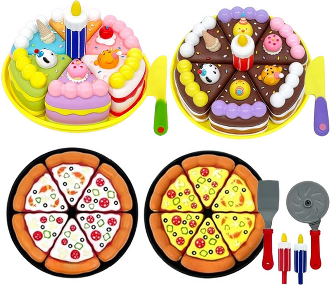 꼬마천사 NEW 소프트 자석 피자 케익 자르기, 초코, 1개