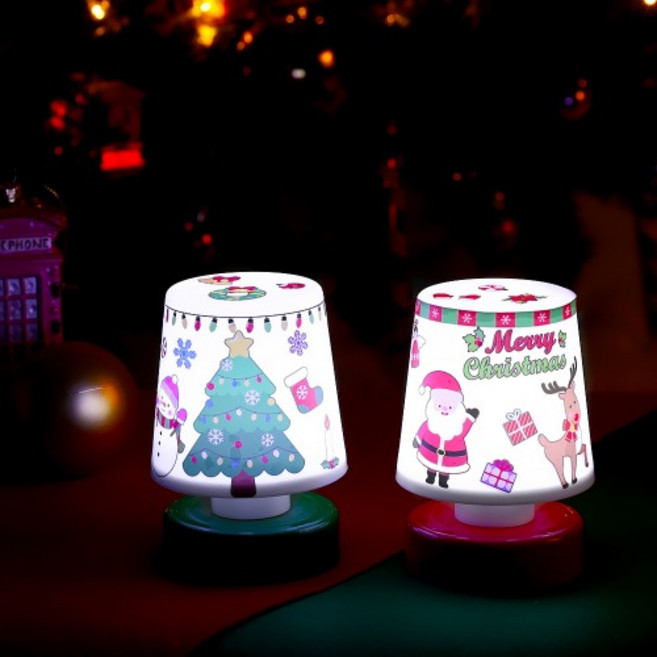 크리스마스 미니 스탠드 만들기 세트 만들기재료 겨울 조명등 인테리어 꾸미기세트 퍼니스쿨, 1개, 1. 크리스마스 스탠드 레드