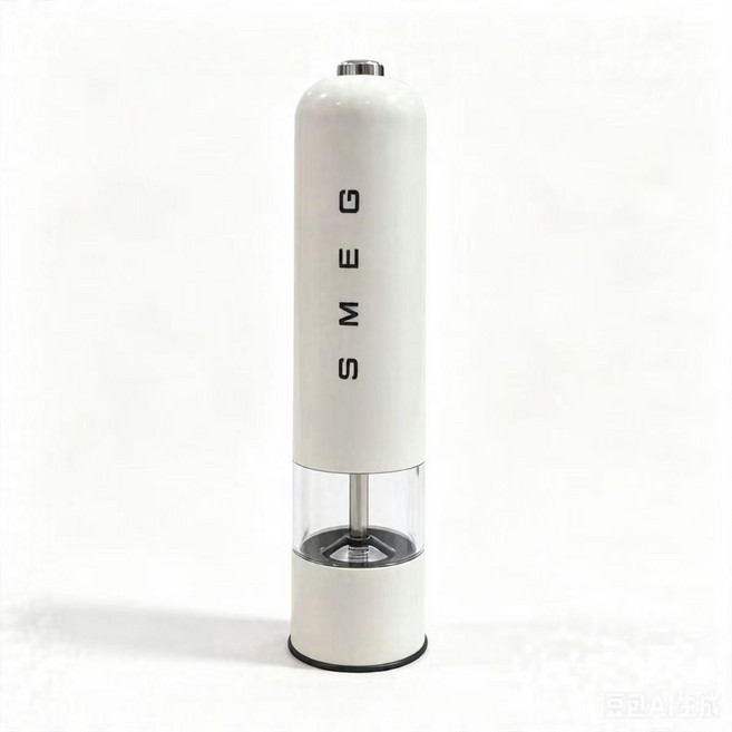 SMEG 電動研磨器 黑胡椒海鹽花椒研磨機 多功能調味料瓶, 白色, 1個