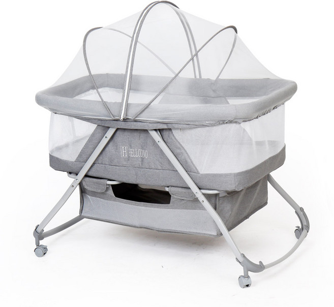 헬로디노 아기침대 휴대용 이동식 신생아 접이식 애기 침대, 그레이