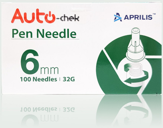 오토첵 펜니들 32G 6mm 당뇨 혈당 관리 인슐린 주사침 멸균 주사바늘, 100