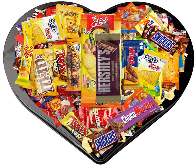 가나슈 대형 블랙 하트초콜릿 과자 간식 초콜릿 선물 세트, 1세트