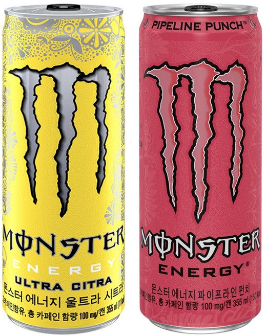 몬스터 에너지 355ml 시트라x12캔+파이프라인 펀치x12캔, 12개