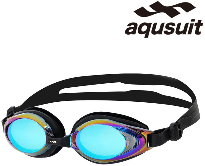 국내생산 아퀴스트 김서림방지 안티포그 미러코팅 물안경 어린이 아동 초등 성인 수경 TG-2500MR, 블랙골드블랙, 1개