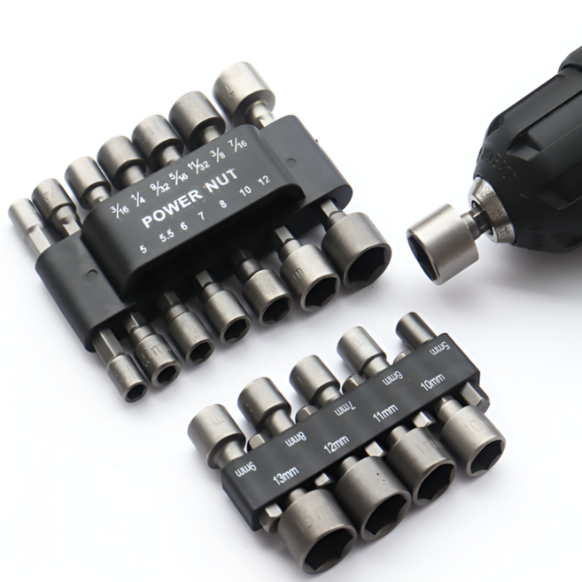 다양한 규격 드릴용 육각 소켓 비트 23종 세트, 실버, 1세트