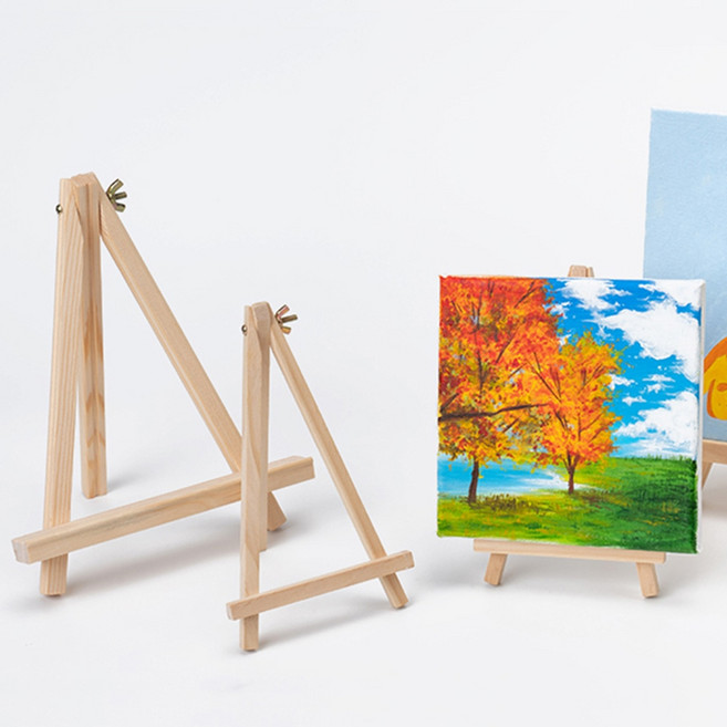 민화샵 나무 삼각 미니이젤 소형 19cm 중형 24cm 탁상용 나무이젤, 나무 삼각 미니이젤-소형