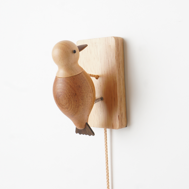 딱따구리 노크 도어벨 사은품 천년 우드 노트하는 딱따구리 인테리어 소품, 딱따구리 노크 + 자석테이프