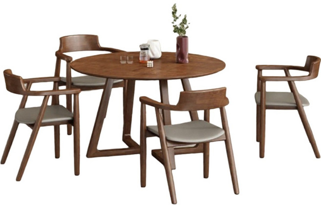 아르나크 원목 원형식탁 라운드 테이블 의자 세트 인테리어 카페 감성 식탁 우드 2인용 4인용