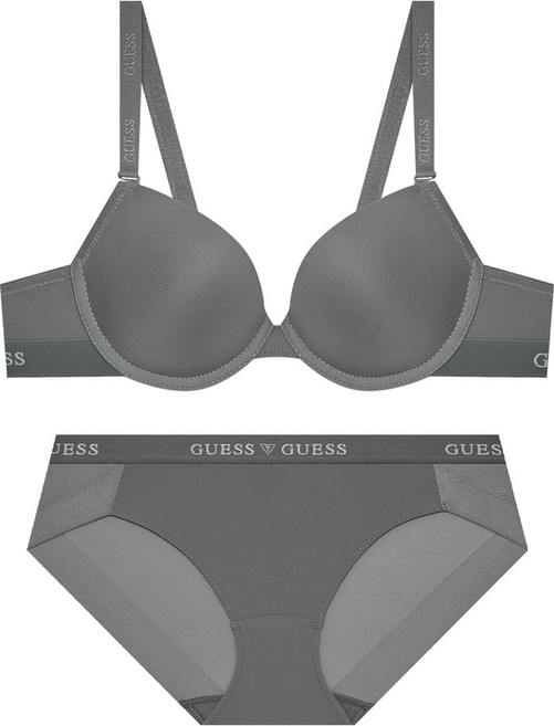 게스언더웨어 에어로쿨 심플 브라 팬티 세트 - 그레이