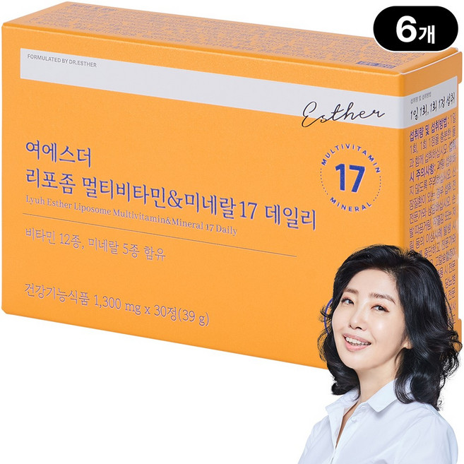 [본사직영] 여에스더 리포좀 멀티비타민 & 미네랄 17 데일리, 6개, 30정