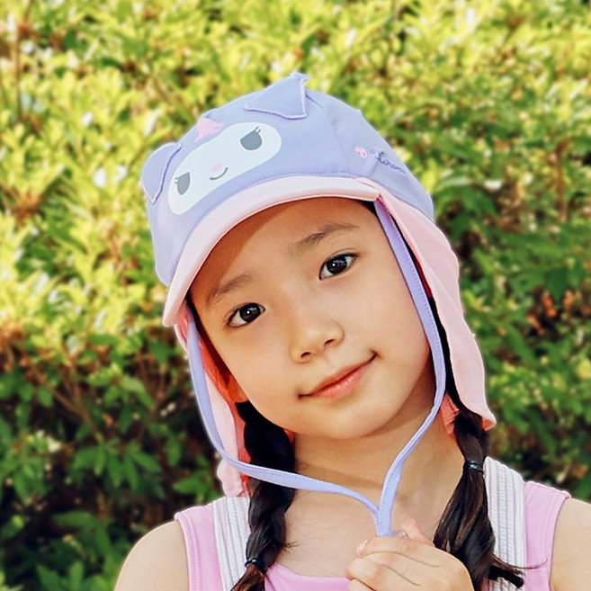 산리오 아쿠아플랩캡 귀쫑끗 여아 수영모자 어린이용