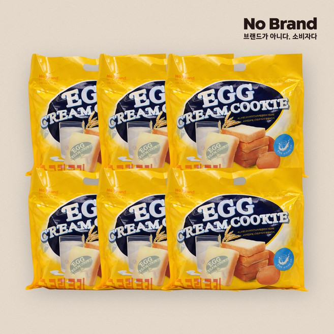 노브랜드 에그크림쿠키 계란과자 대용량, 300g, 6세트