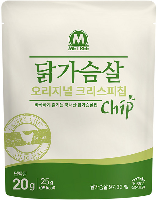 미트리 닭가슴살 크리스피칩 오리지널, 25g, 20개