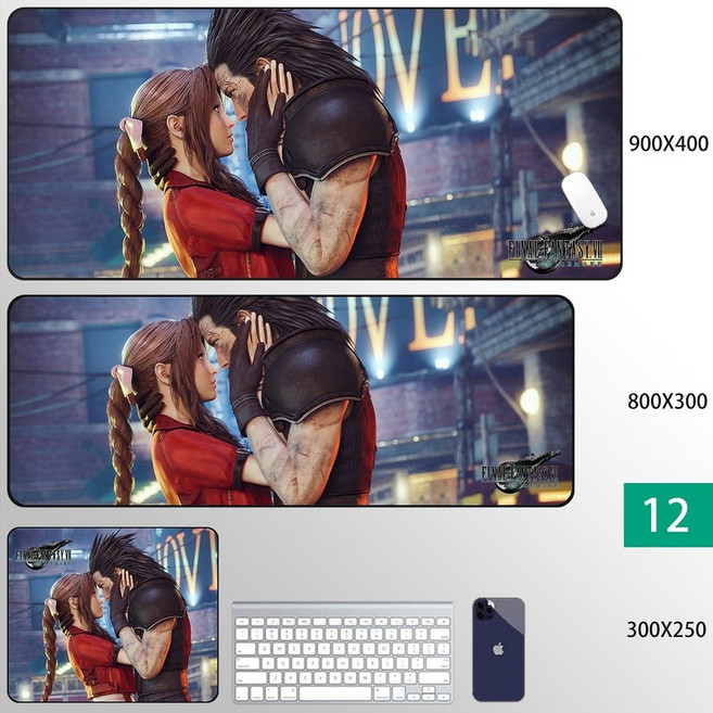 파이널판타지7 마우스패드 장패드 클라우드 피파 에어리스 27종, 3mm, 900X400mm, L, 1개