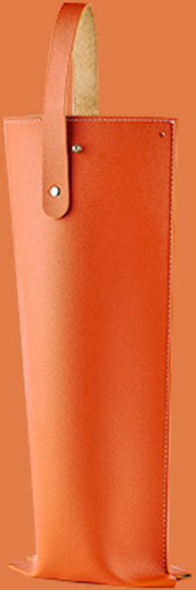 세이브맘 고급 와인 가죽 쇼핑백, 1개, 스윗오렌지