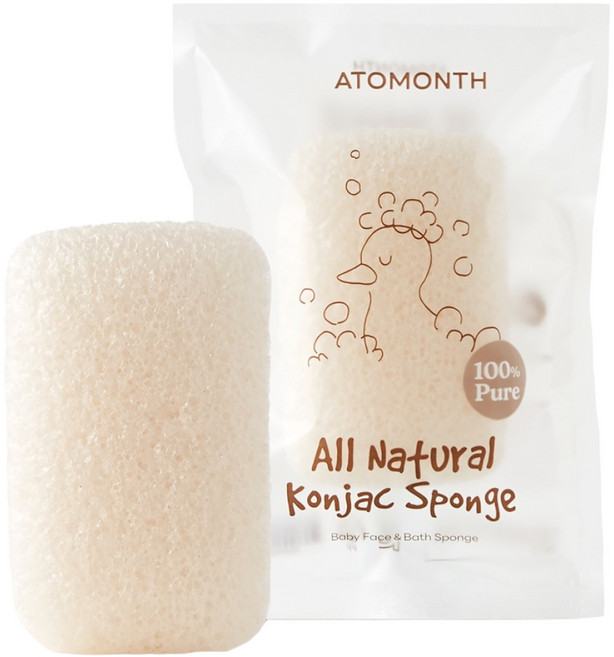 아토먼스 올내추럴 아기 곤약스펀지 사각, 1개