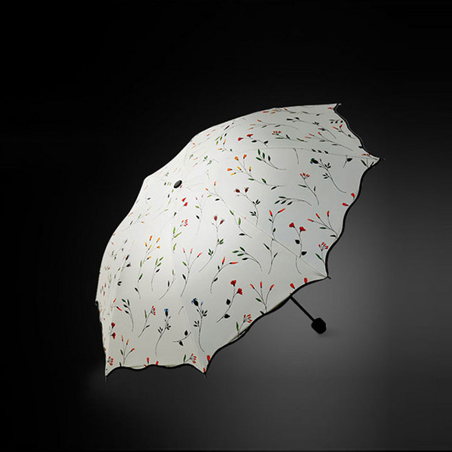 럭키유통 여성용 로맨틱 플라워 암막 우양산