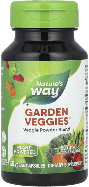 Nature's Way Garden Veggies™ 베지 분말 혼합물 900mg 베지 캡슐 60정(캡슐 1정당 450mg), NaturesWayGardenVeggies베지분말혼합물, 1개, 60정 - 쿠팡