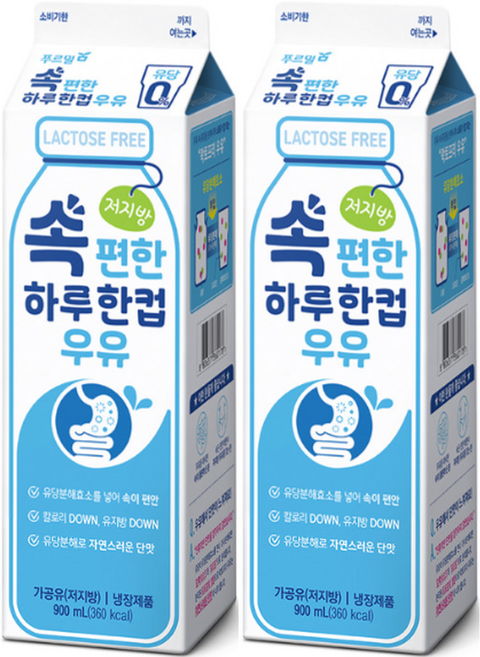 푸르밀 속편한 우유 900ml 2개