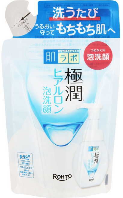 HADALABO 肌研 肌研 極潤玻尿酸泡沫潔面乳 補充包, 1個, 140ml