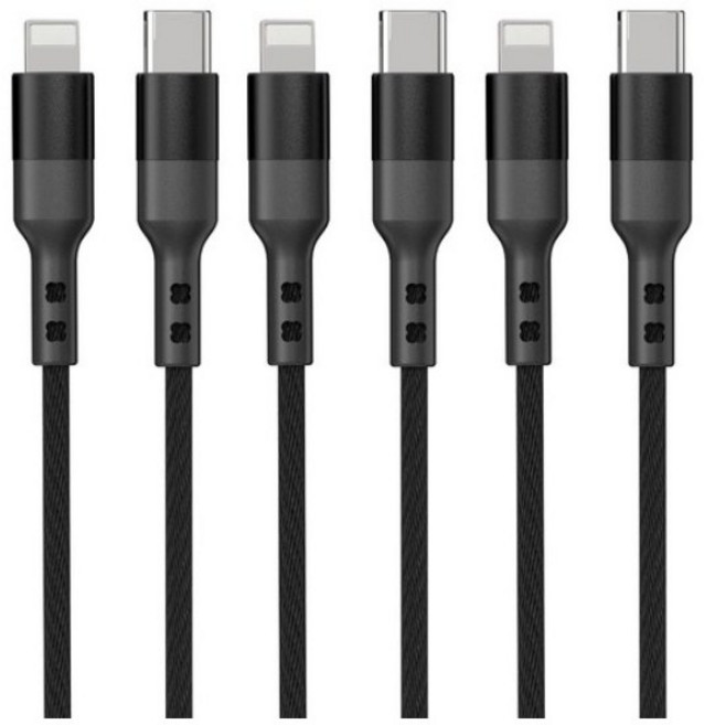 구스페리 C타입 to 아이폰 라이트닝 PD 초고속충전 케이블, 2m, 블랙, 3개