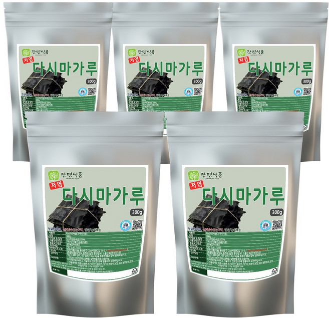 국내산 다시마가루 저염 다시마분말 저염, 300g, 5개