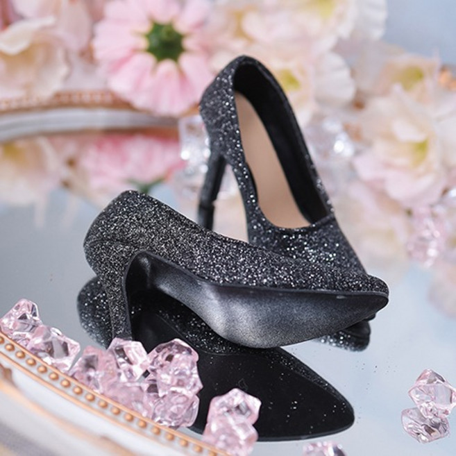 구체관절인형 신발 스틸레토 힐 블랙 60cm SD 도리스돌 (신발만 인형없음), 블랙 (신발만 인형없음), 1개