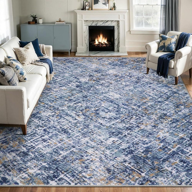 Tangsoo Modern 5x7 Washable Area Rugs for Living Room Abstract Indoor Non Slip Large Area Rugs P
