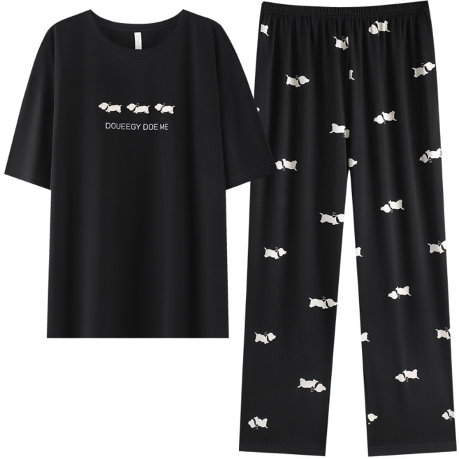 여성용 봄여름 반팔 100% 순면 항균 홈웨어