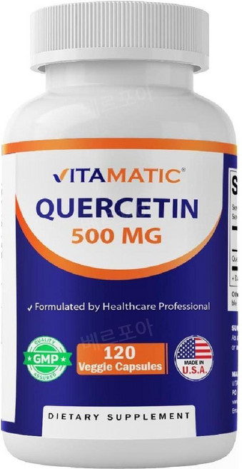 몸속염증제거 여드름영양제 비염에좋은영양제 퀘르세틴 퀘르세톨 500mg 120캡슐, 1개, 120정