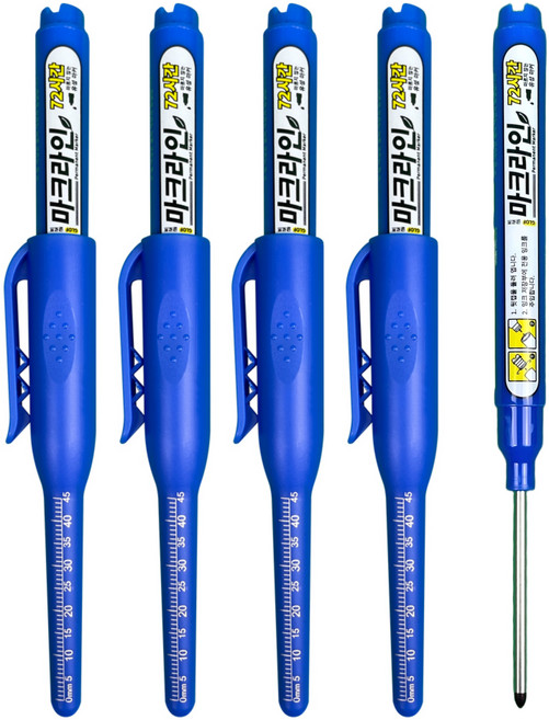 마크라인 45mm 목공용 마커펜 다용도 장시간 사용가능, 블루, 5개