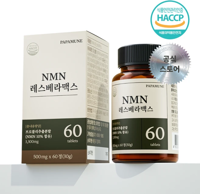 파파뮨 NMN 영양제 엔엠엔 레스베라맥스, 1개, 60정 - 쿠팡