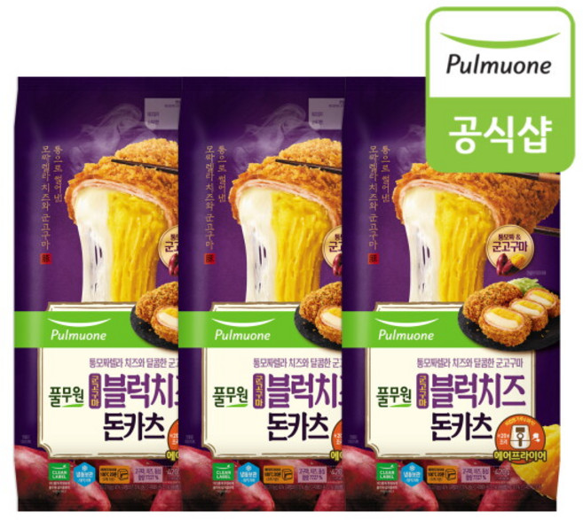 [풀무원] 군고구마 블럭치즈 돈카츠 420g x 3봉, 3개