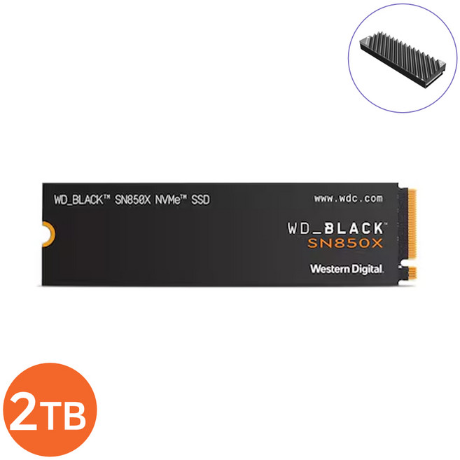 WD 웨스턴디지털 BLACK SN850X 2TB 2280 M.2 NVME SSD (알루미늄 방열판 증정)
